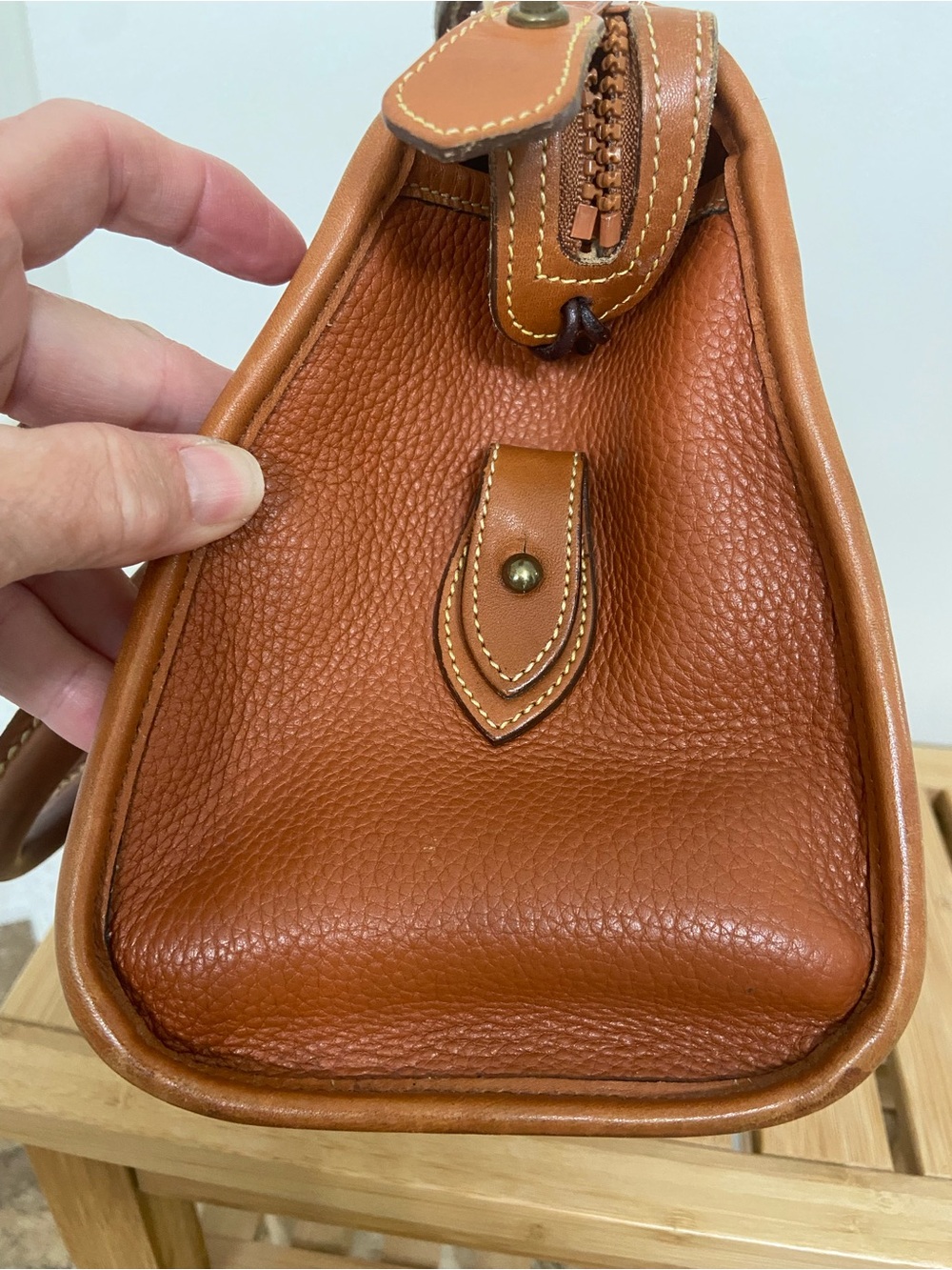 Dooney & Bourke Chestnut Brown Pebbled Leather Satchel - Picture 6 of 15